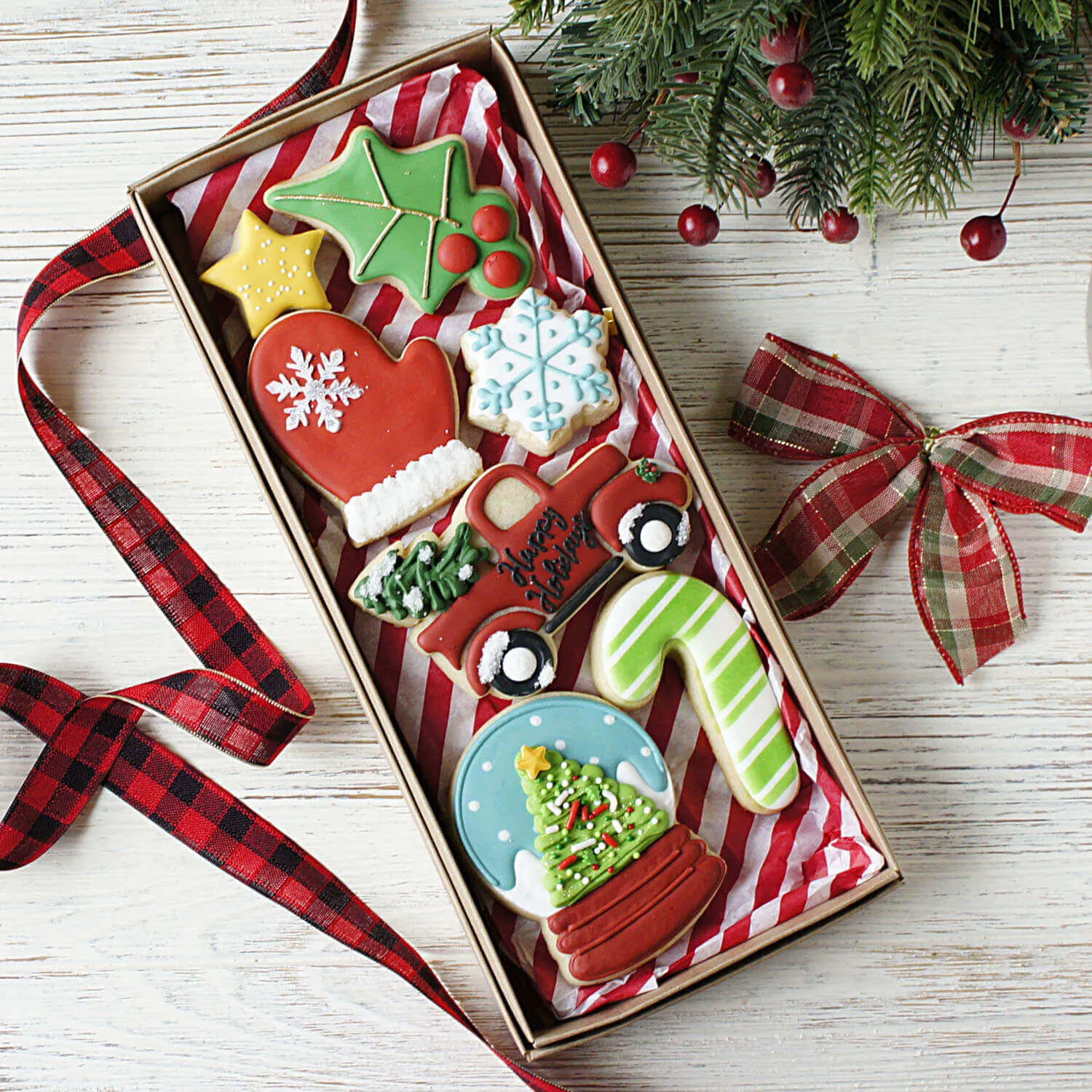 christmas winter themed sugar cookies